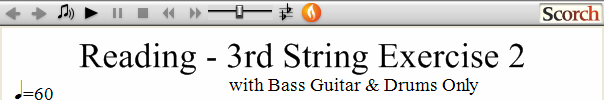 Reading Guitar 3rd String Ex. 2 Bass Guitar & Drums Only