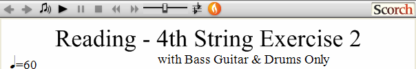 Reading Guitar 4th String Ex. 2 Bass Guitar & Drums